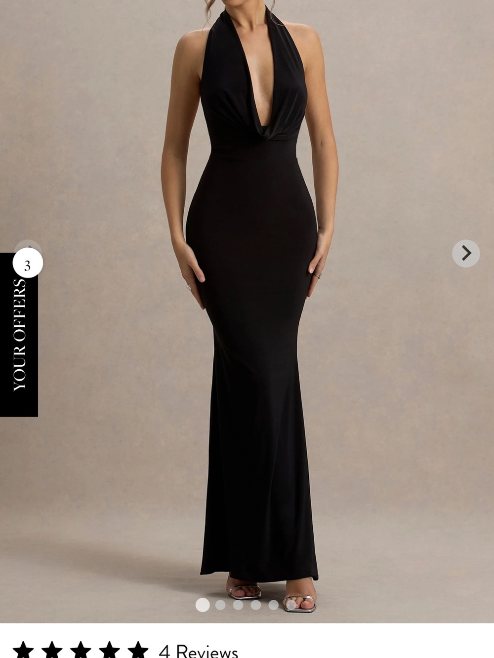 Black Halter Plunge Maxi Dress - Women Dresses